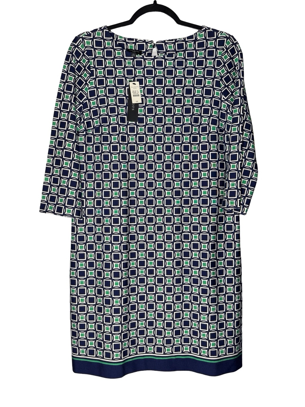 Talbots Petites Shift Dress Womens 10P Geometric Print Career Office Stretch NWT - Picture 2 of 8
